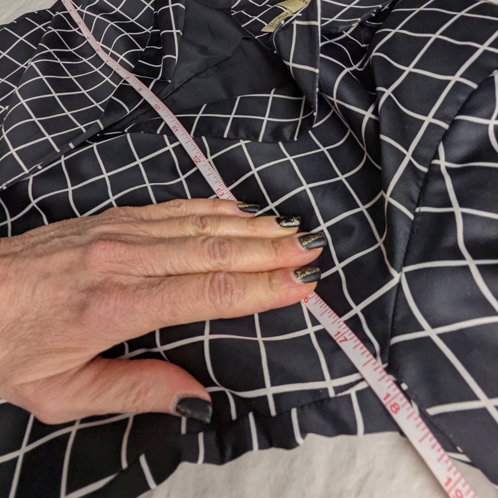 ☀️Forever 21 plaid blazer jacket Small black White checks geometric - Picture 14 of 16